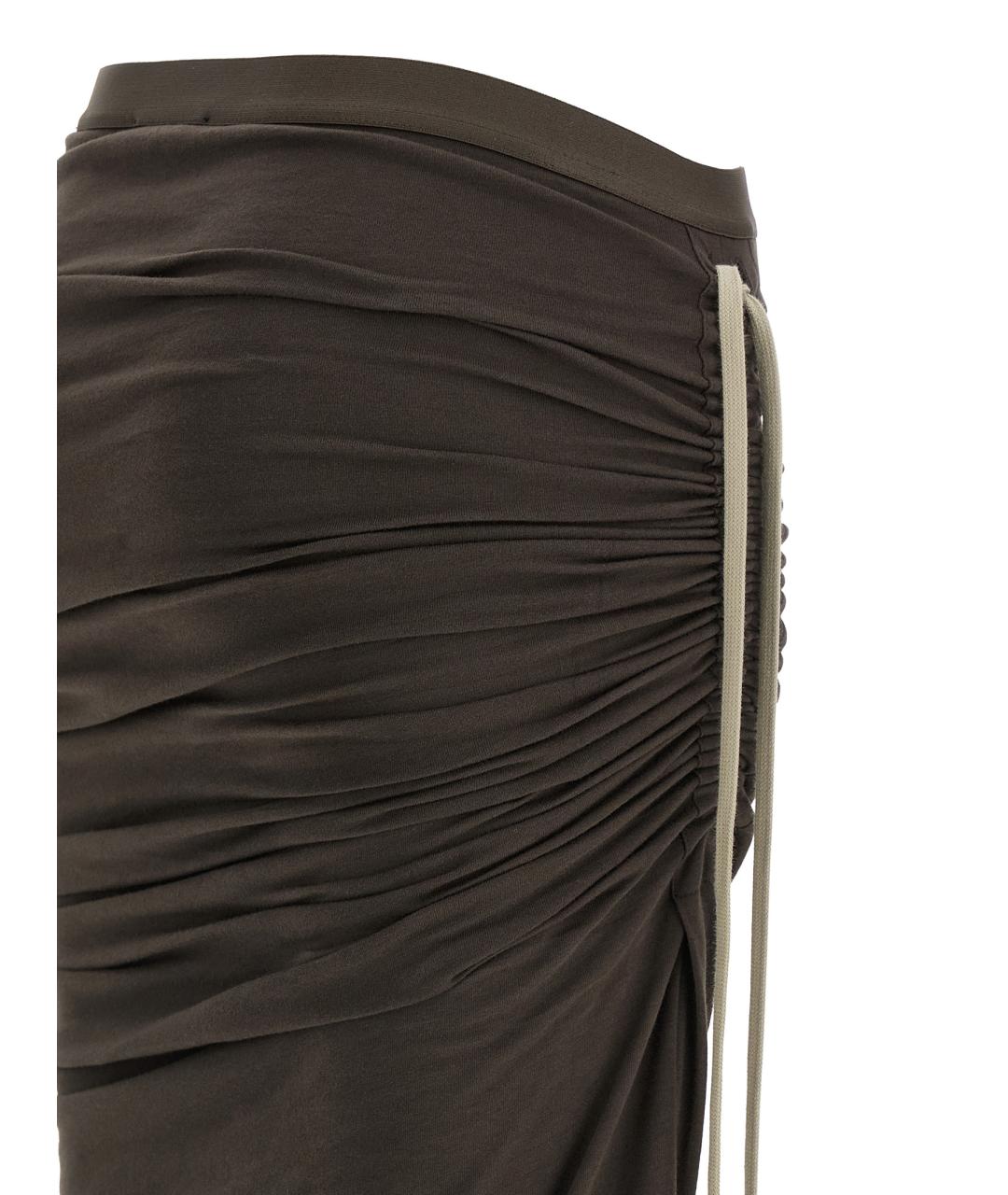 RICK OWENS Коричневая хлопковая юбка мини, фото 4