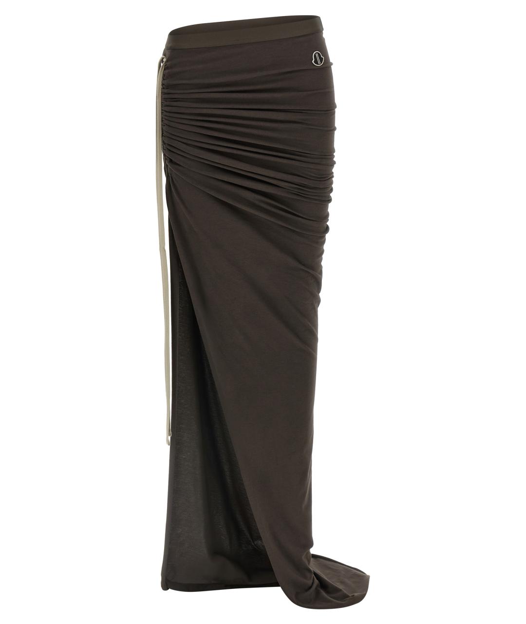 RICK OWENS Коричневая хлопковая юбка мини, фото 1