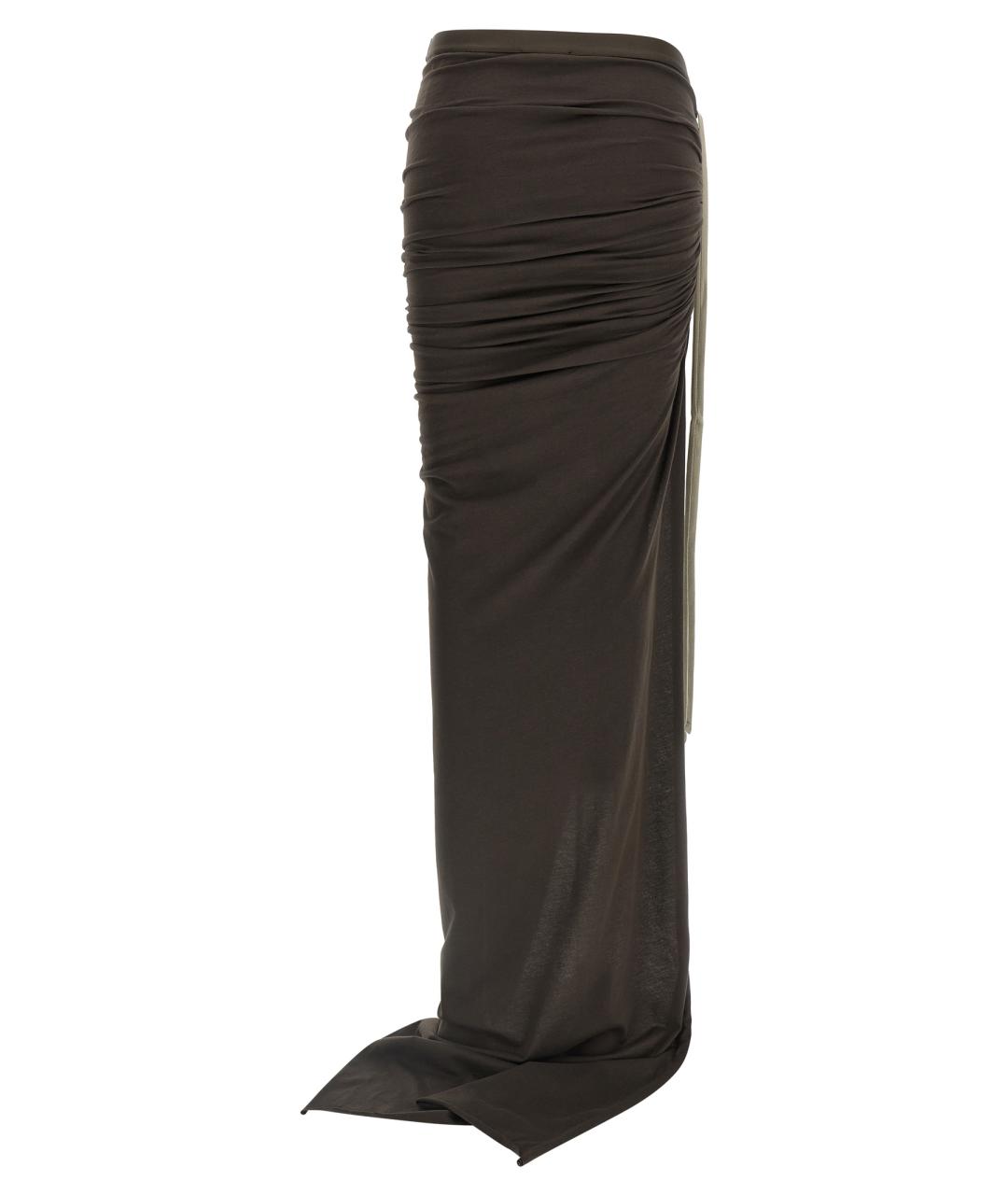 RICK OWENS Коричневая хлопковая юбка мини, фото 2