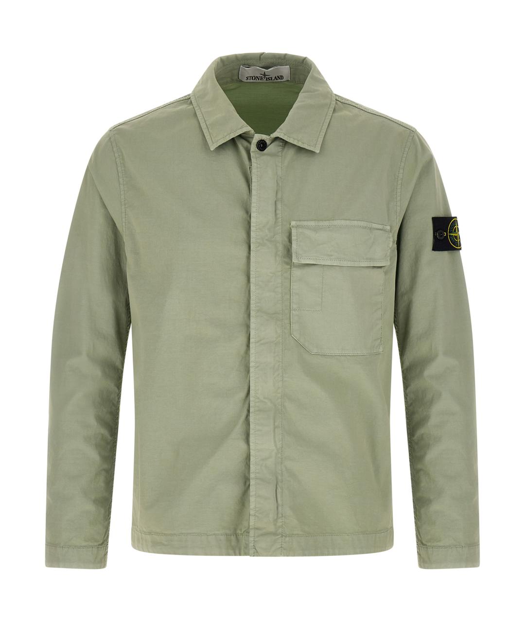 STONE ISLAND Зеленая хлопковая кэжуал рубашка, фото 1