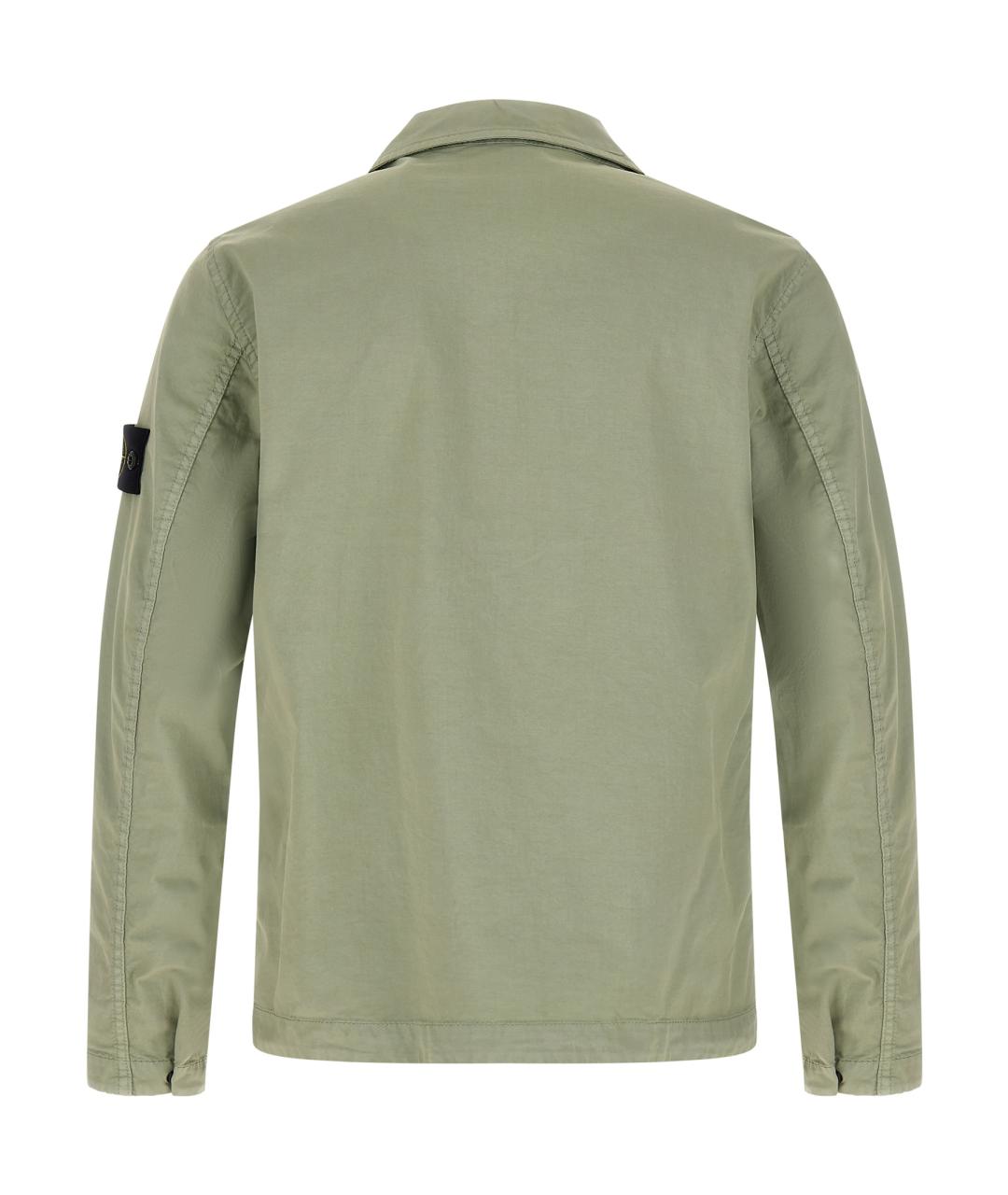 STONE ISLAND Зеленая хлопковая кэжуал рубашка, фото 2