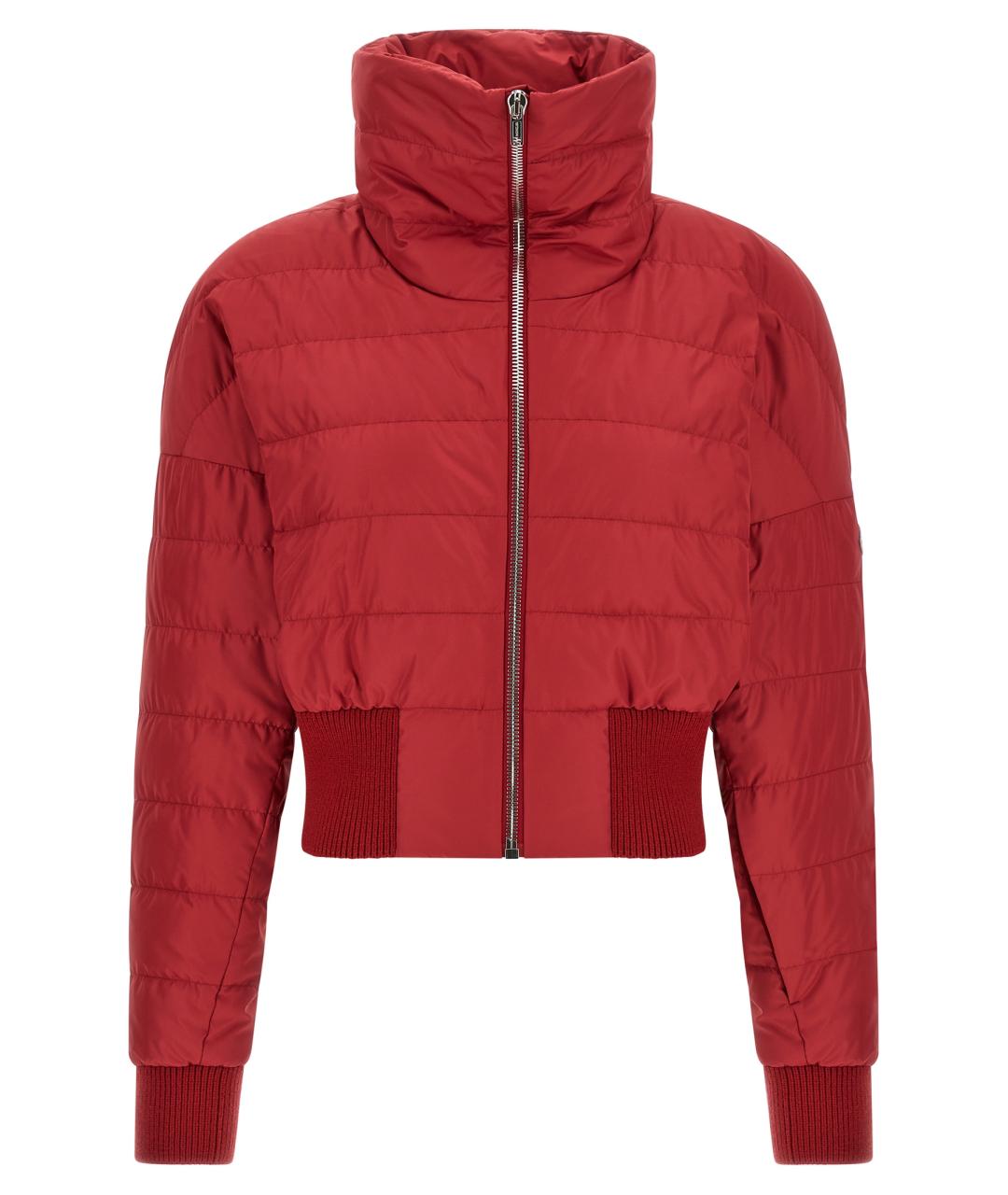 MONCLER Красный полиэстеровый пуховик, фото 1