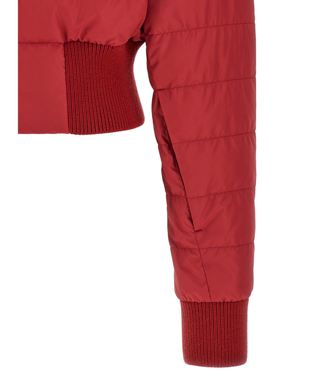 MONCLER Красный полиэстеровый пуховик, фото 5