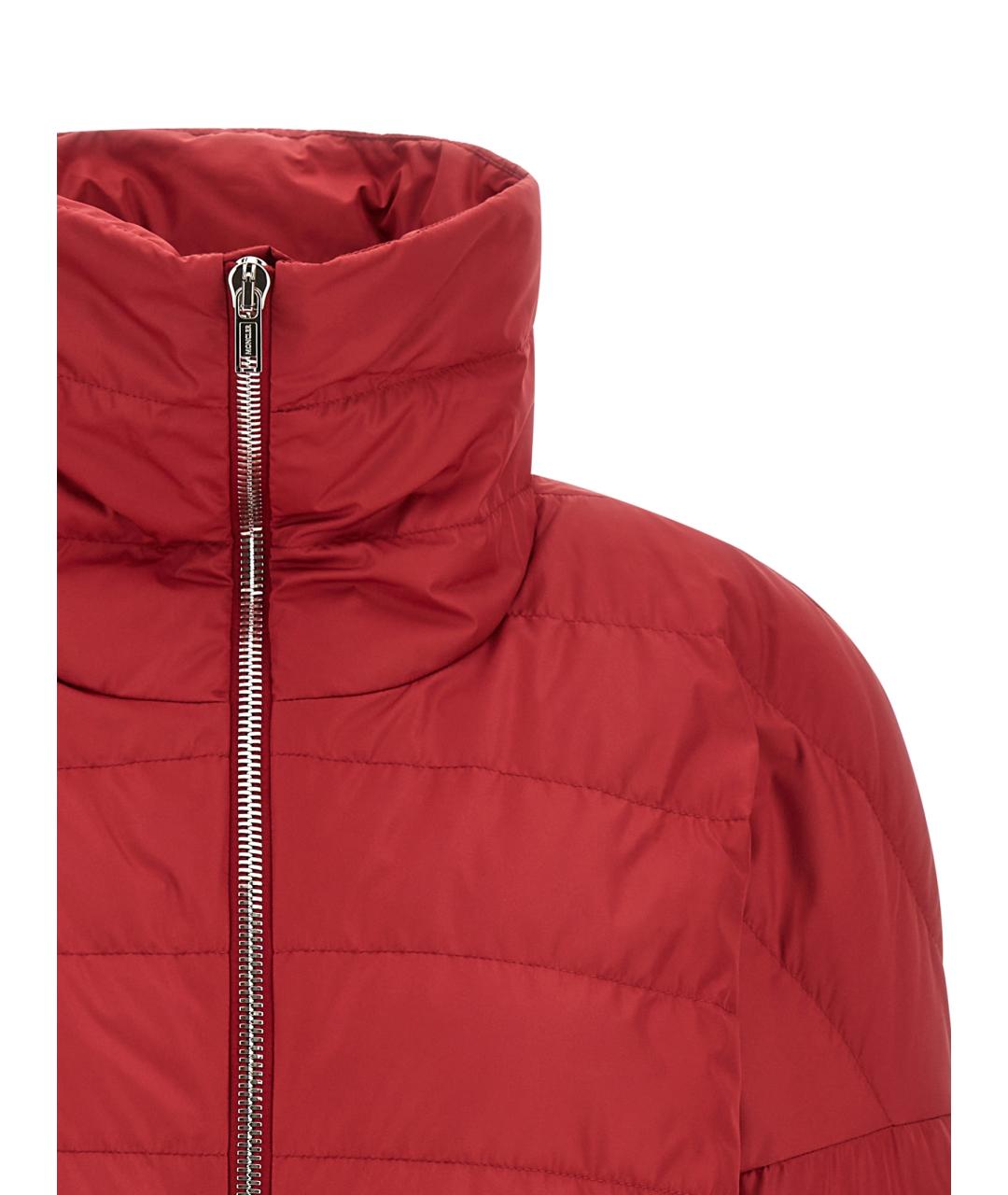 MONCLER Красный полиэстеровый пуховик, фото 3