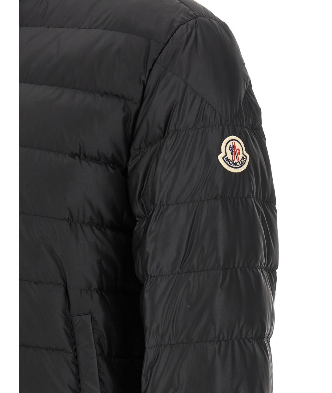 MONCLER Черный полиамидовый пуховик, фото 4