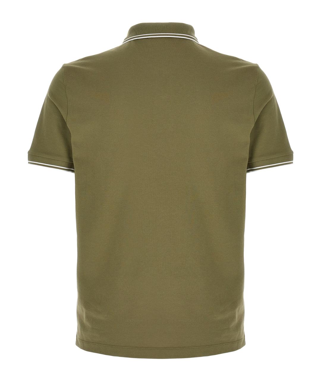 STONE ISLAND Зеленые хлопковое поло с коротким рукавом, фото 2