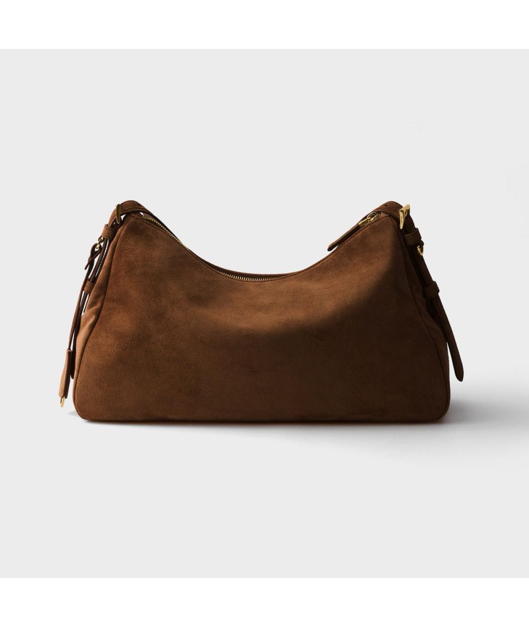 PRADA Коричневая замшевая сумка через плечо, фото 3