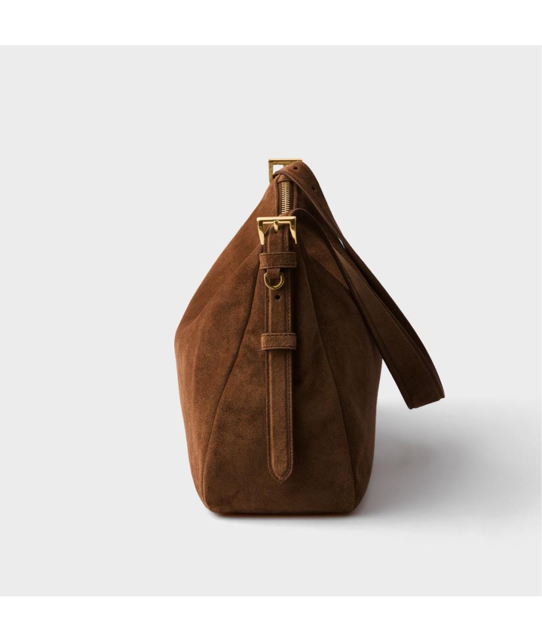 PRADA Коричневая замшевая сумка через плечо, фото 4