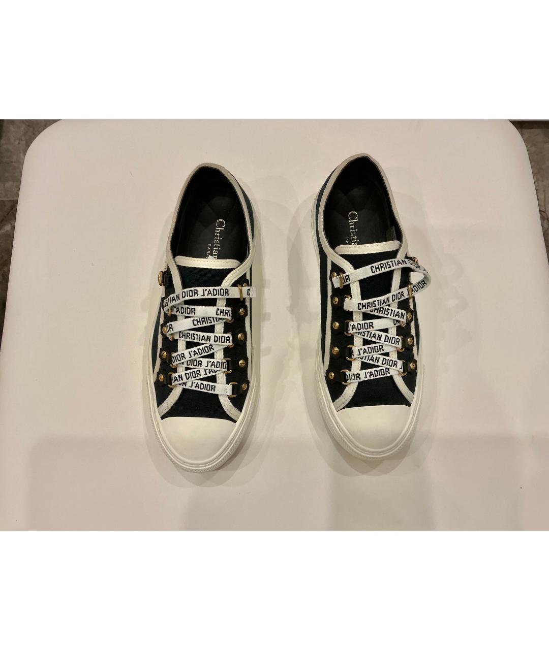 CHRISTIAN DIOR Черные текстильные кеды, фото 2
