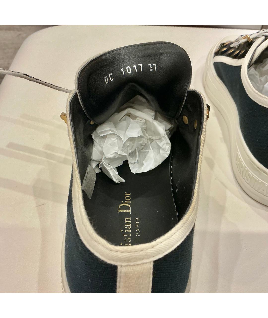 CHRISTIAN DIOR Черные текстильные кеды, фото 5