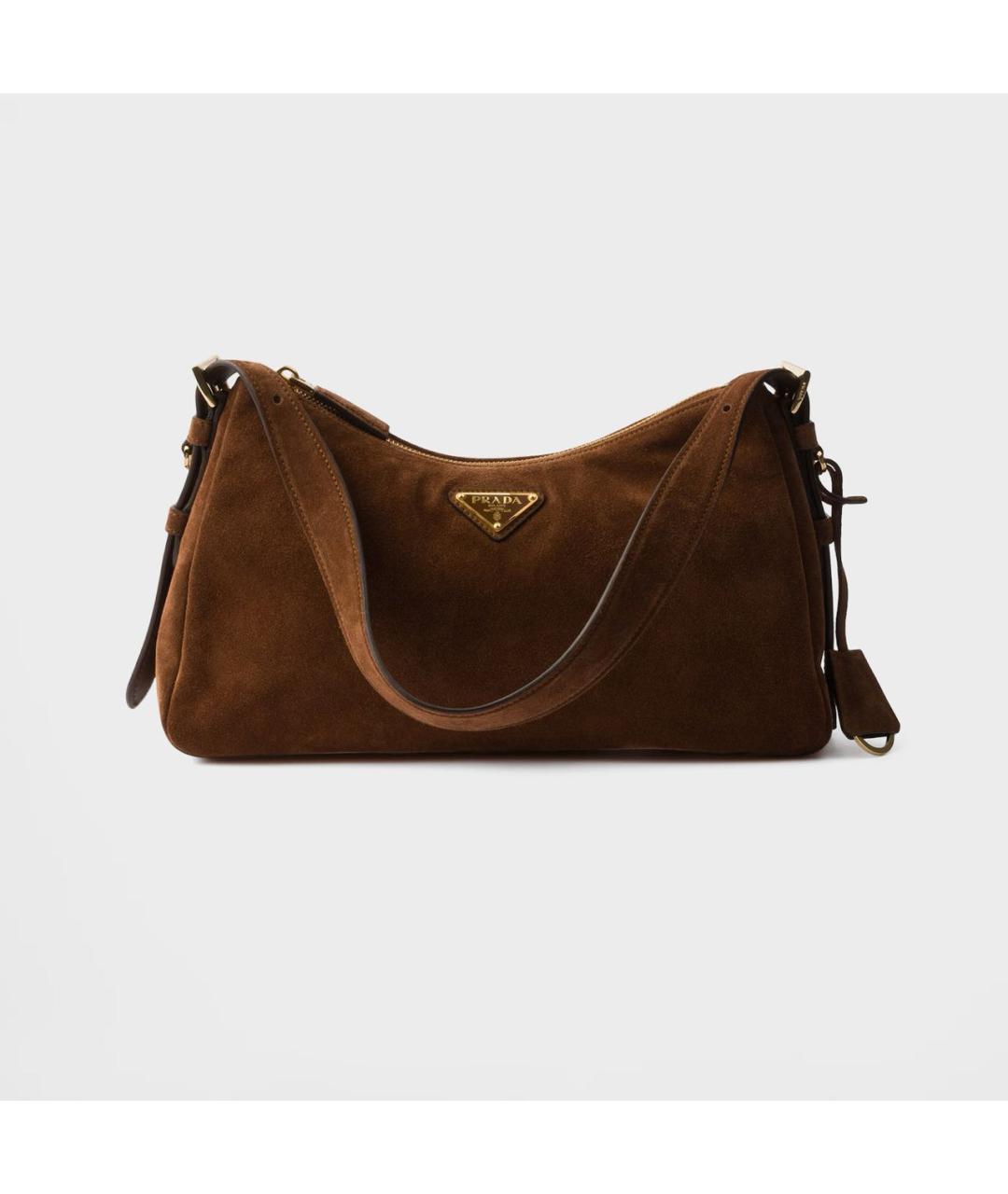 PRADA Коричневая замшевая сумка через плечо, фото 6