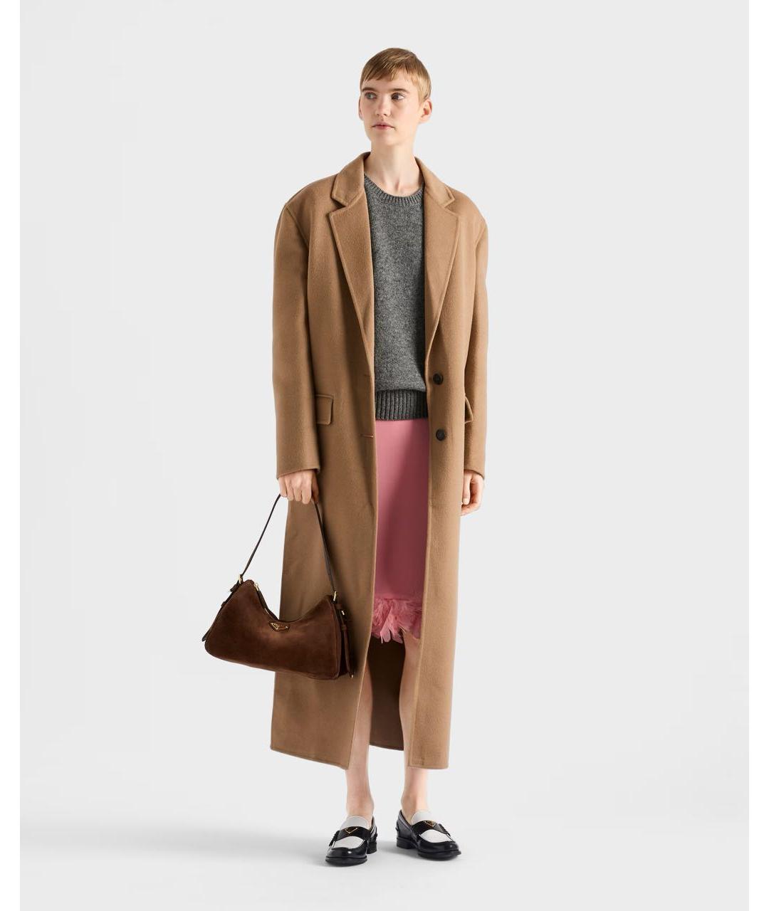 PRADA Коричневая замшевая сумка через плечо, фото 2