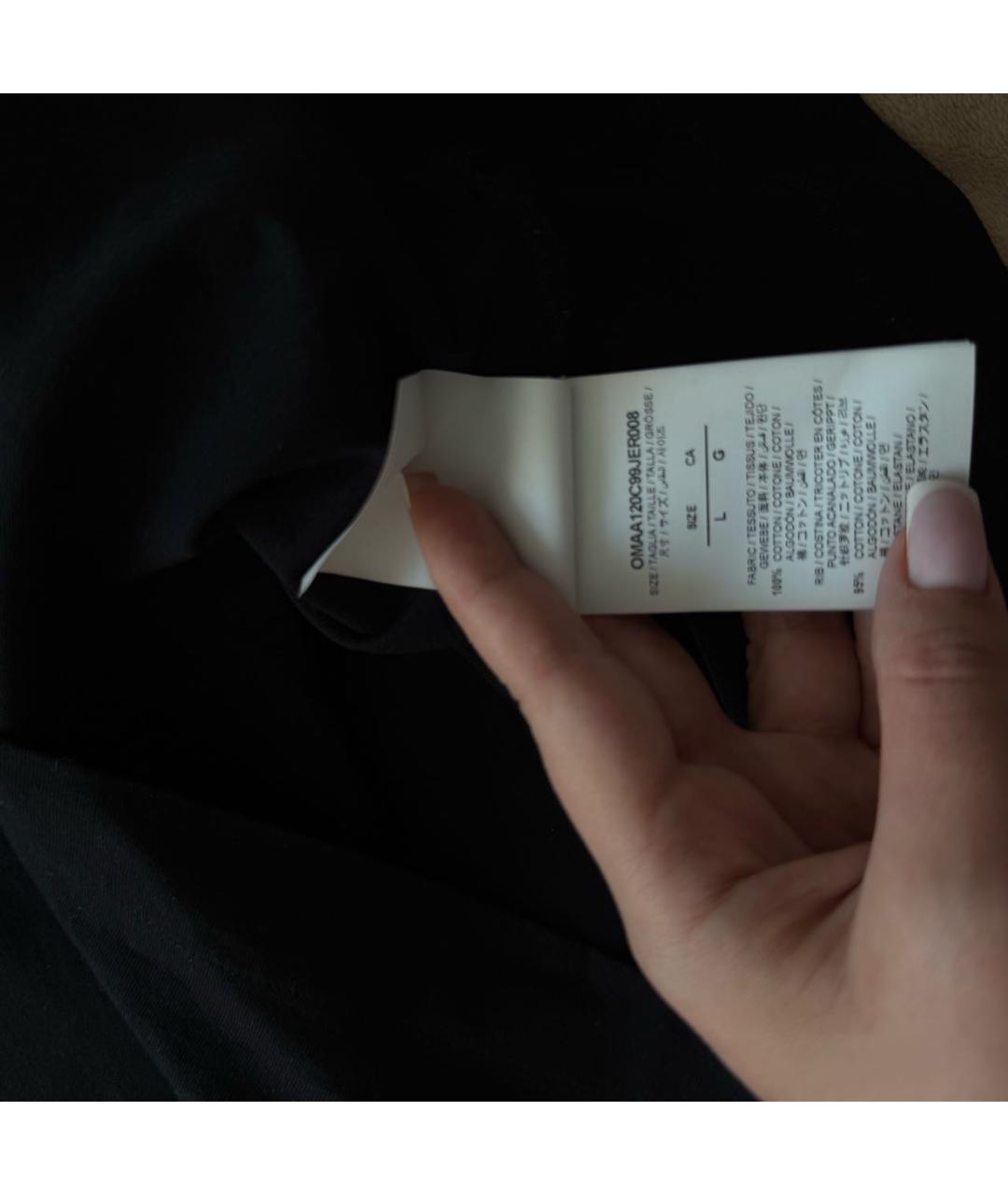 OFF-WHITE Черная хлопковая футболка, фото 6