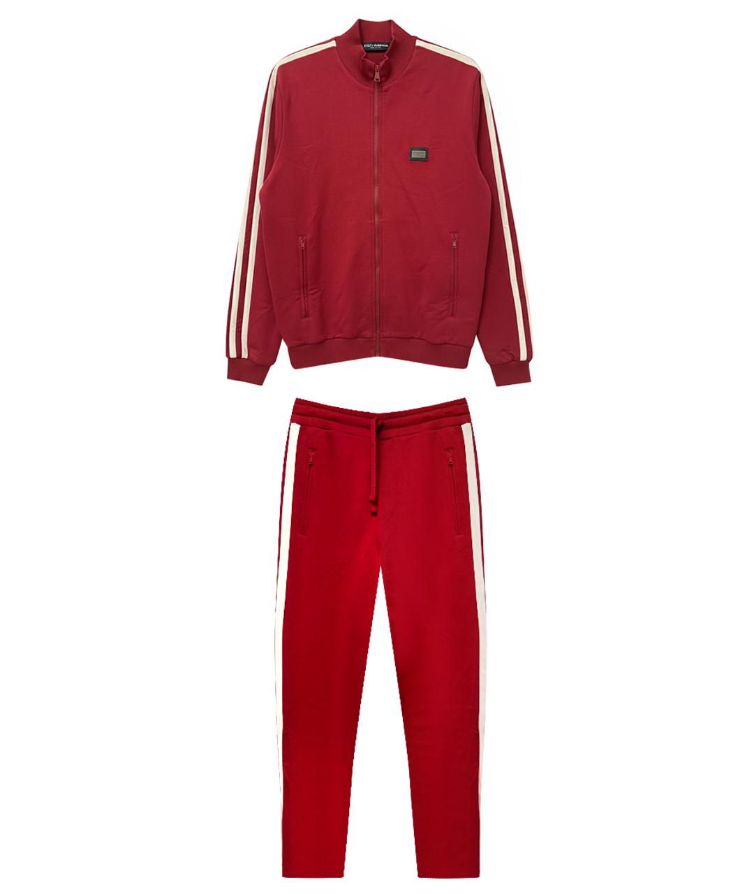 DOLCE&GABBANA Бордовый хлопковый спортивный костюм, фото 1