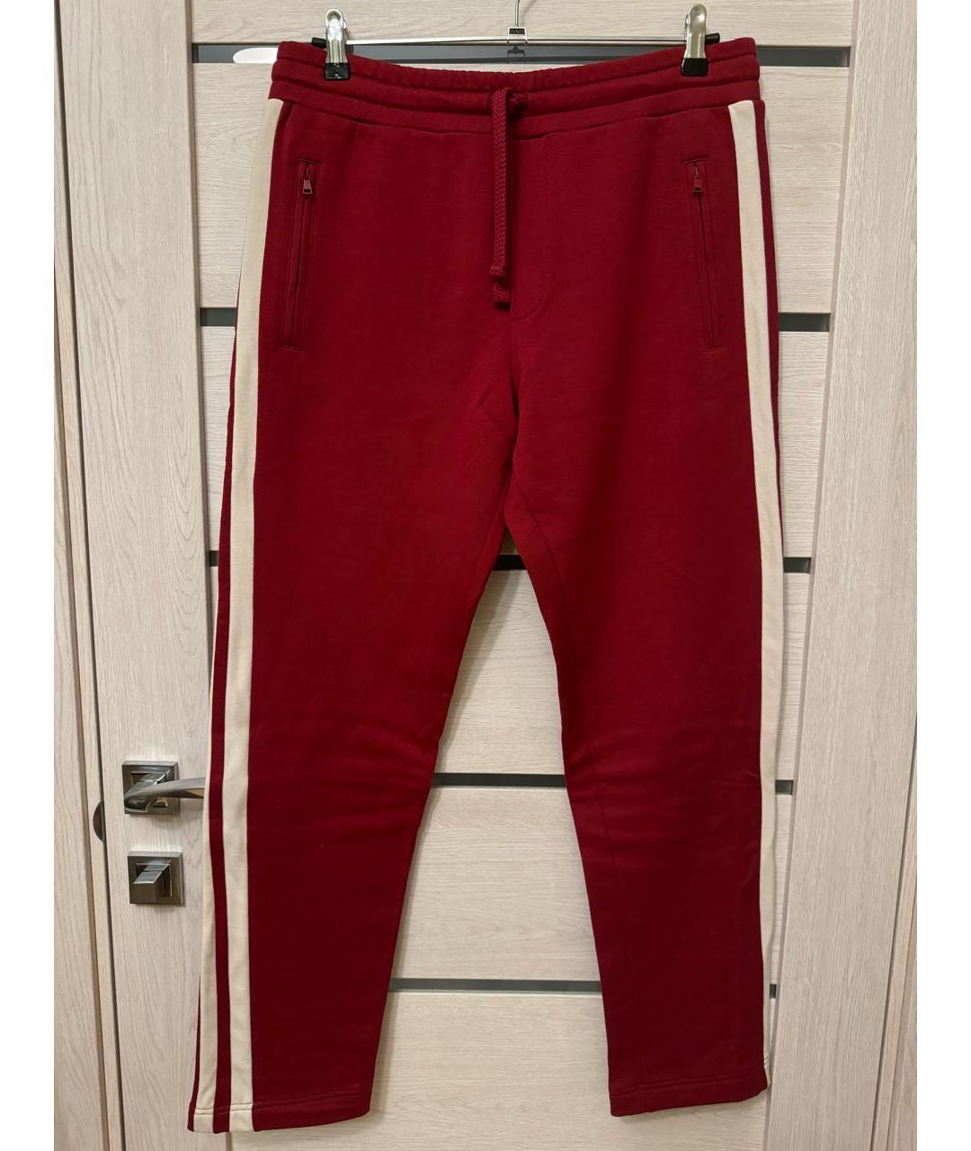 DOLCE&GABBANA Бордовый хлопковый спортивный костюм, фото 2