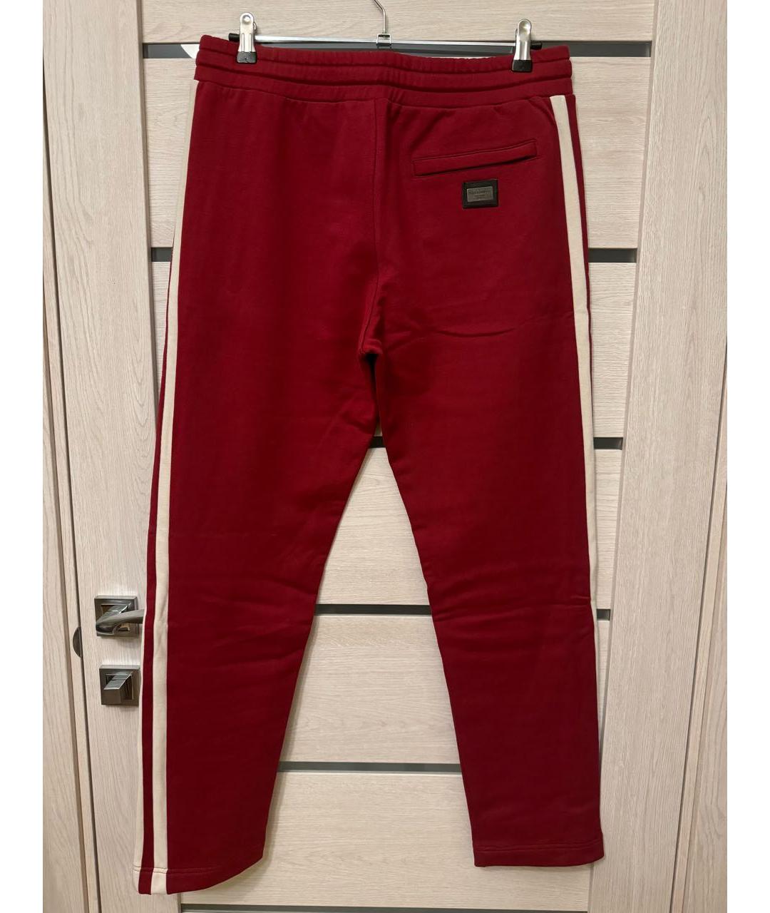 DOLCE&GABBANA Бордовый хлопковый спортивный костюм, фото 3