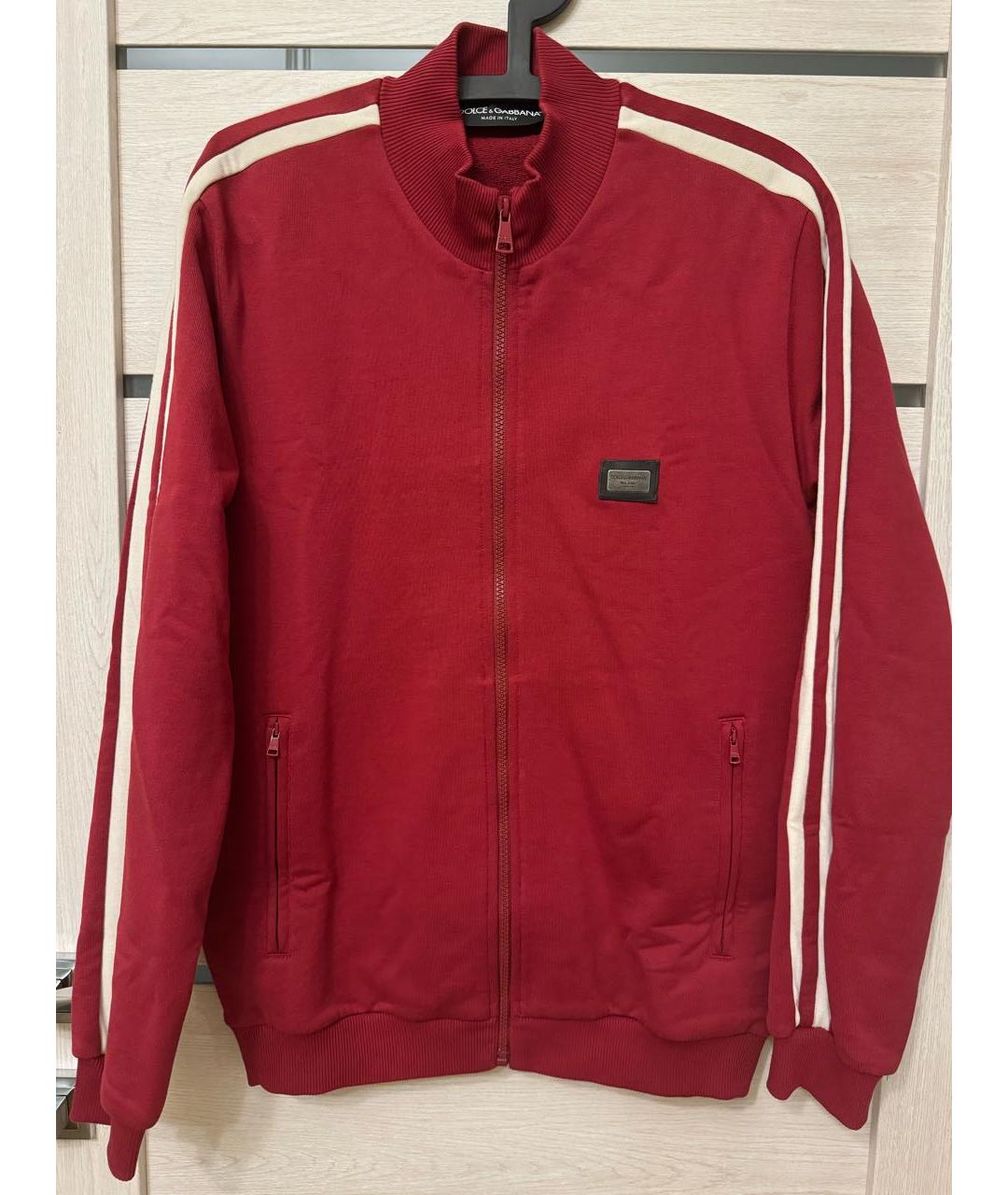 DOLCE&GABBANA Бордовый хлопковый спортивный костюм, фото 4