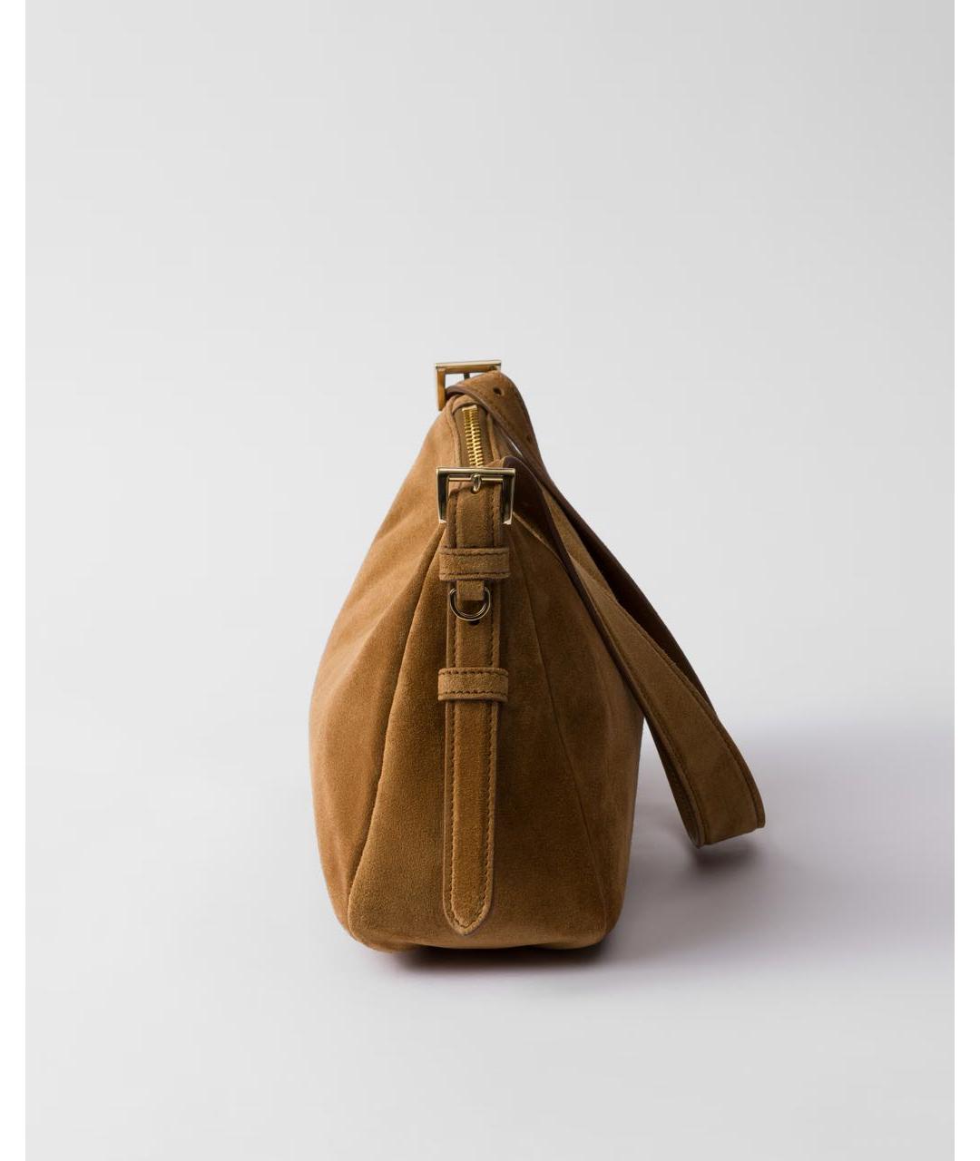 PRADA Коричневая замшевая сумка через плечо, фото 3