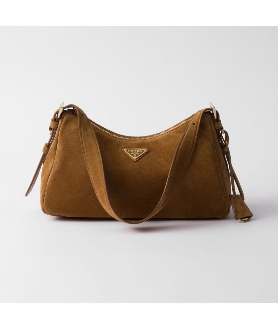 PRADA Коричневая замшевая сумка через плечо, фото 5