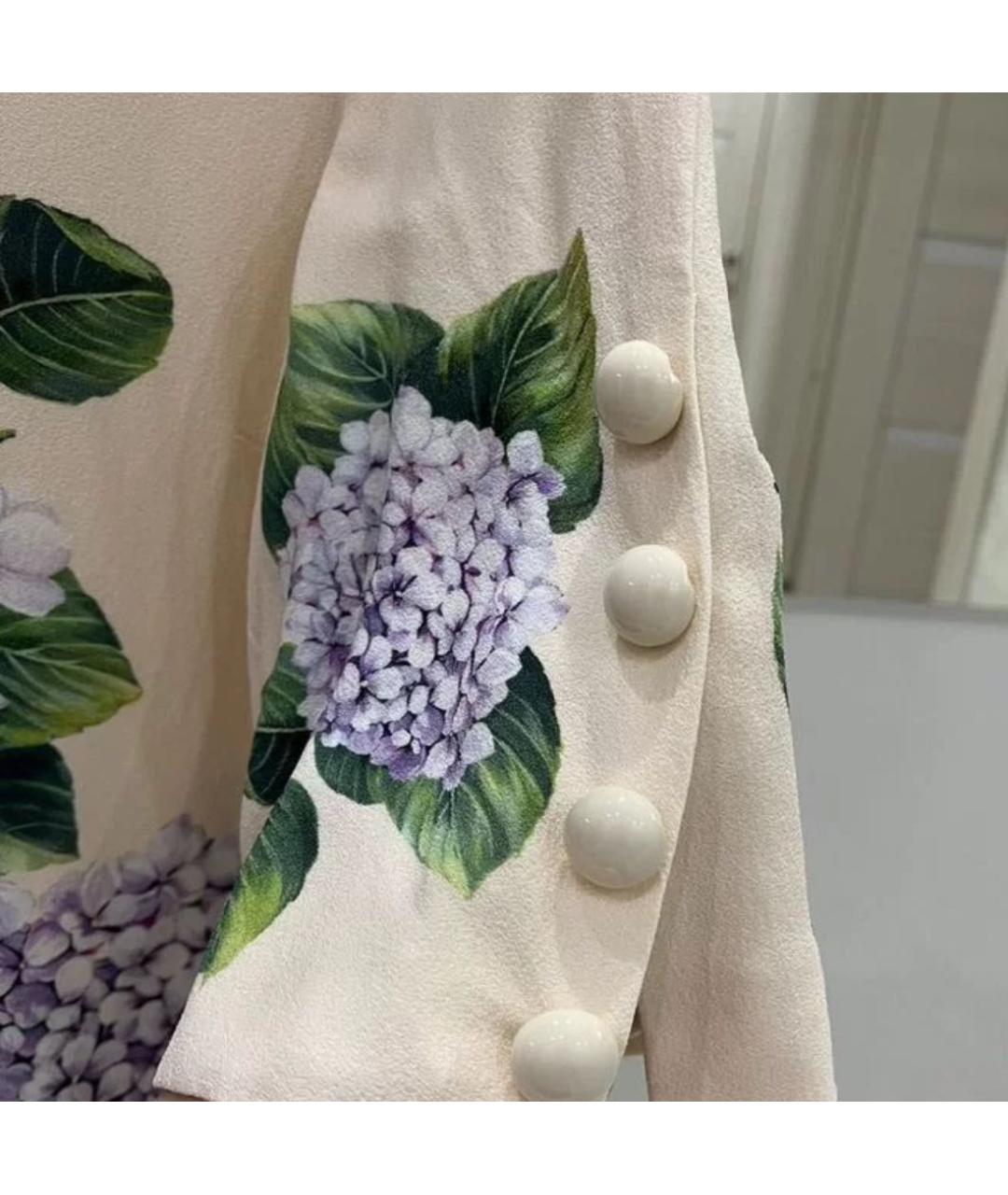 DOLCE&GABBANA Бежевое шелковое повседневное платье, фото 6