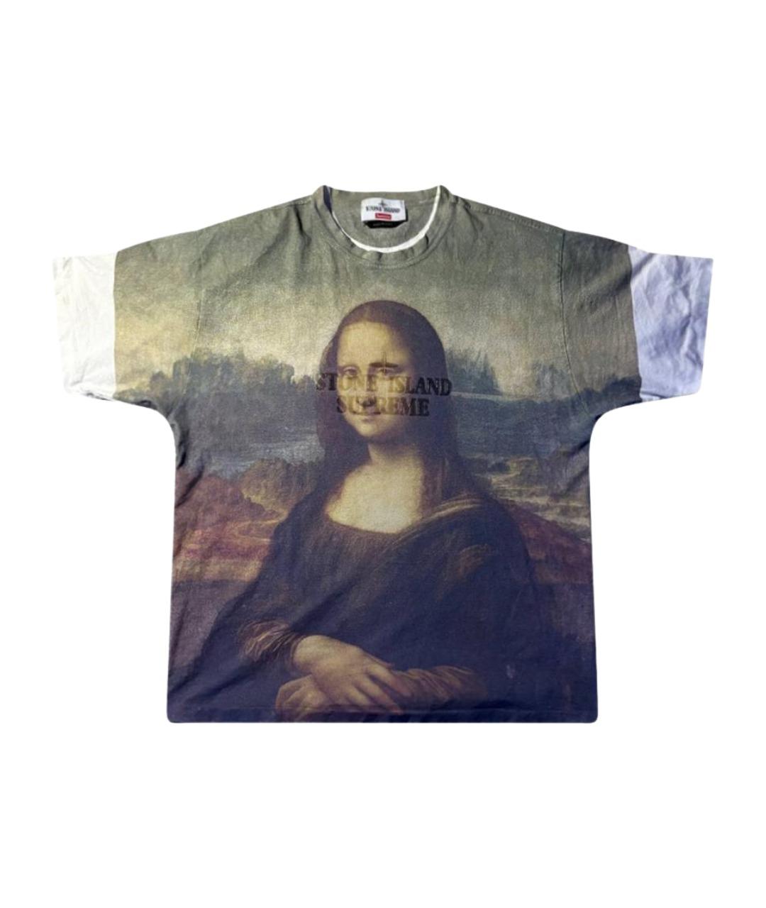STONE ISLAND Мульти хлопковая футболка, фото 1