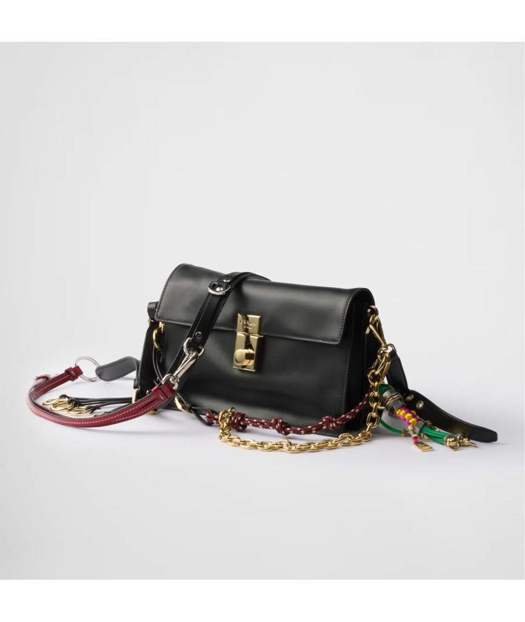 PRADA Черная кожаная сумка через плечо, фото 3