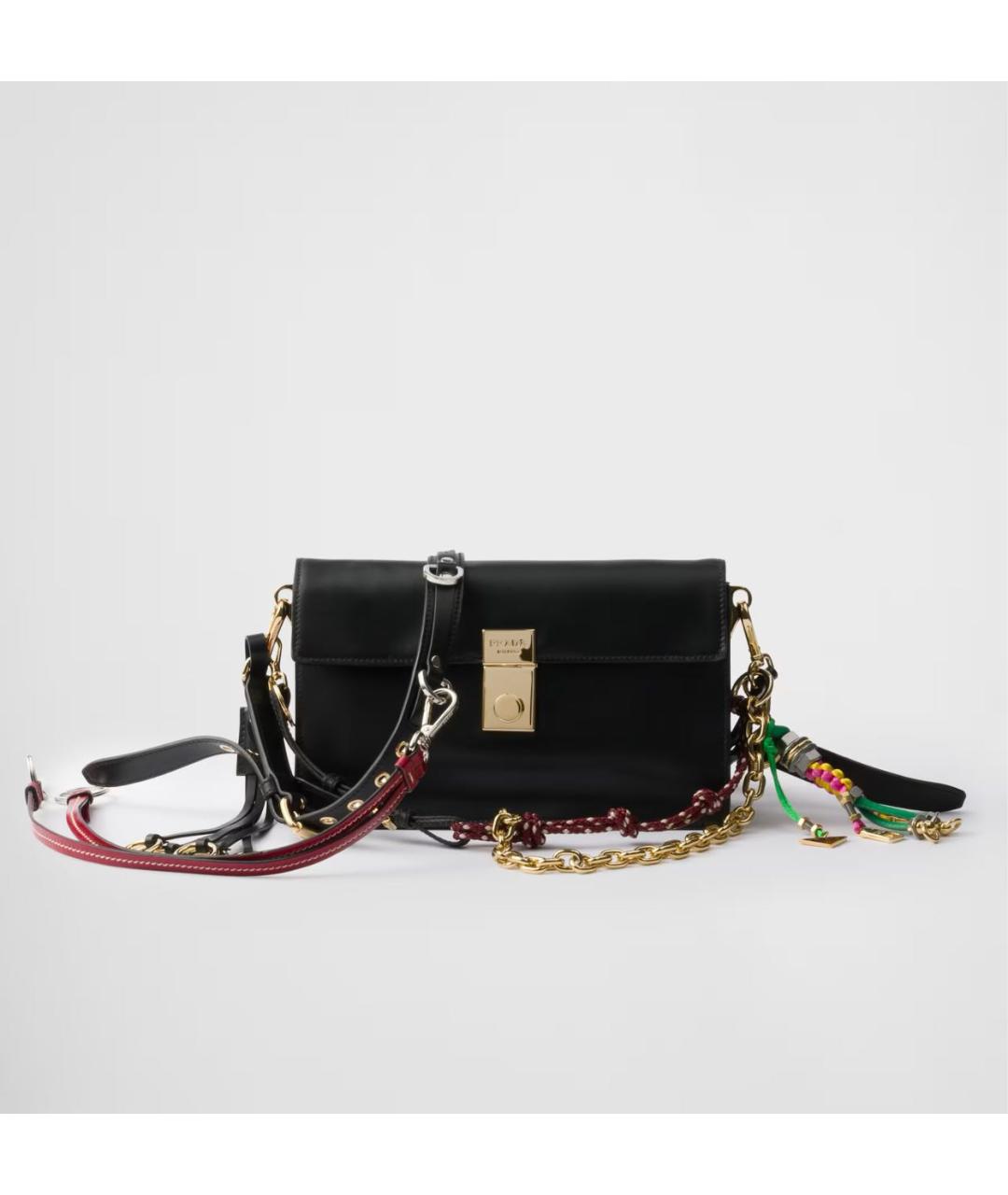 PRADA Черная кожаная сумка через плечо, фото 7