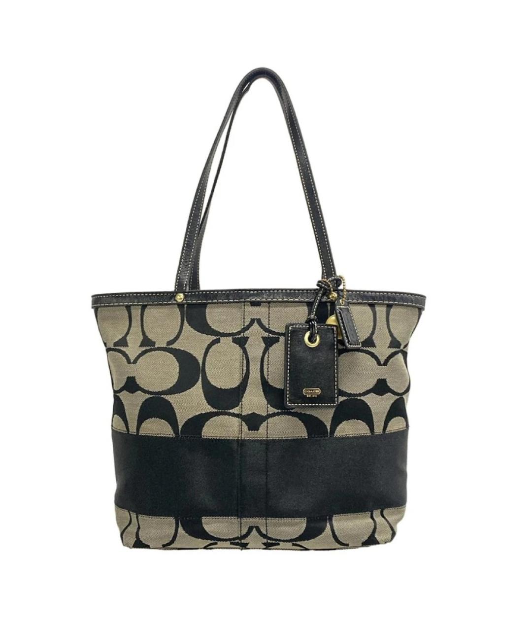 COACH Черная тканевая сумка тоут, фото 1