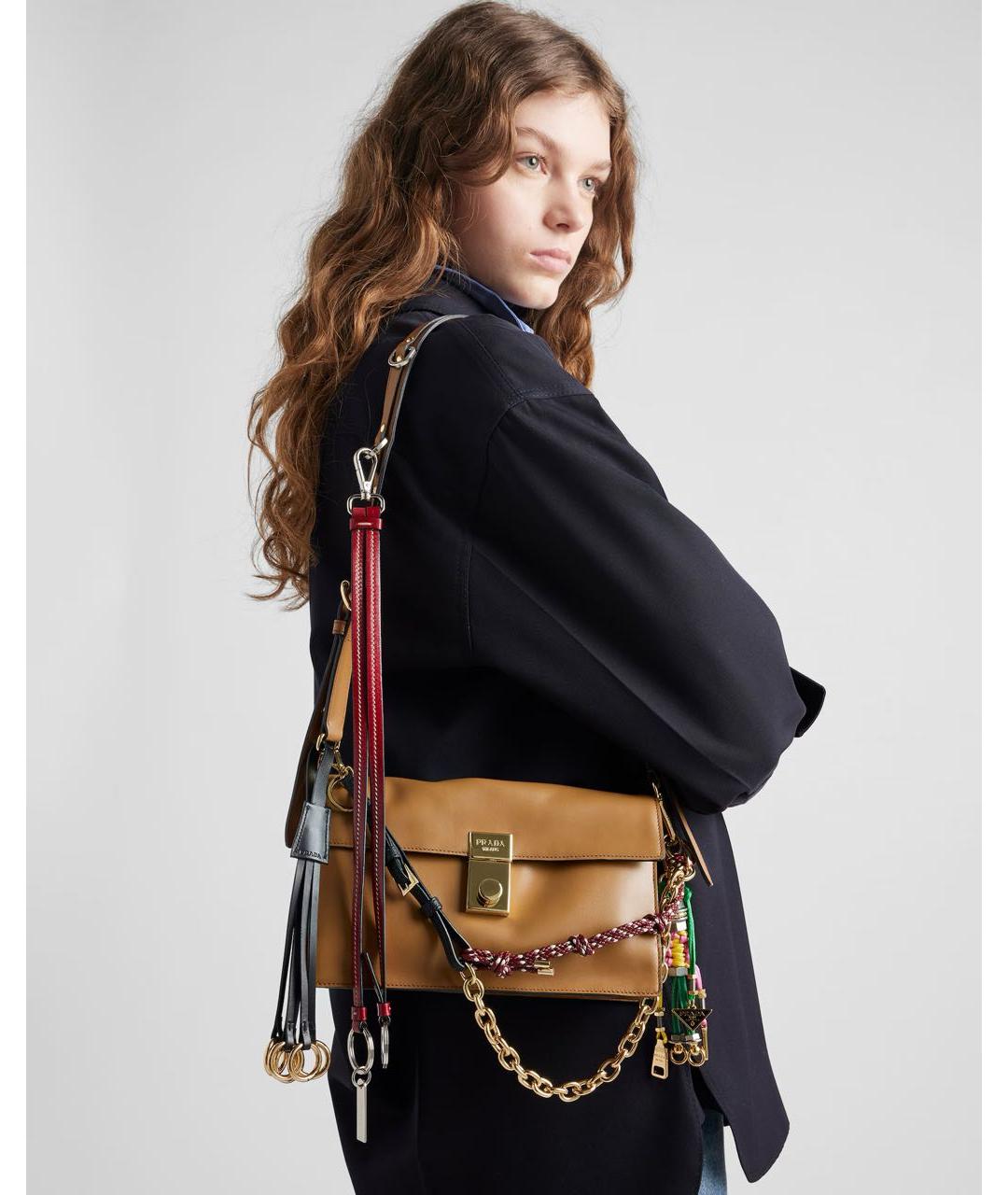 PRADA Коричневая кожаная сумка через плечо, фото 5