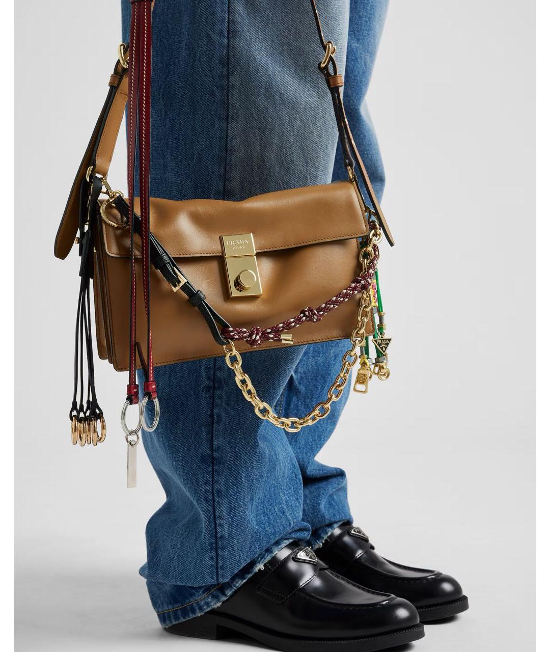 PRADA Коричневая кожаная сумка через плечо, фото 6