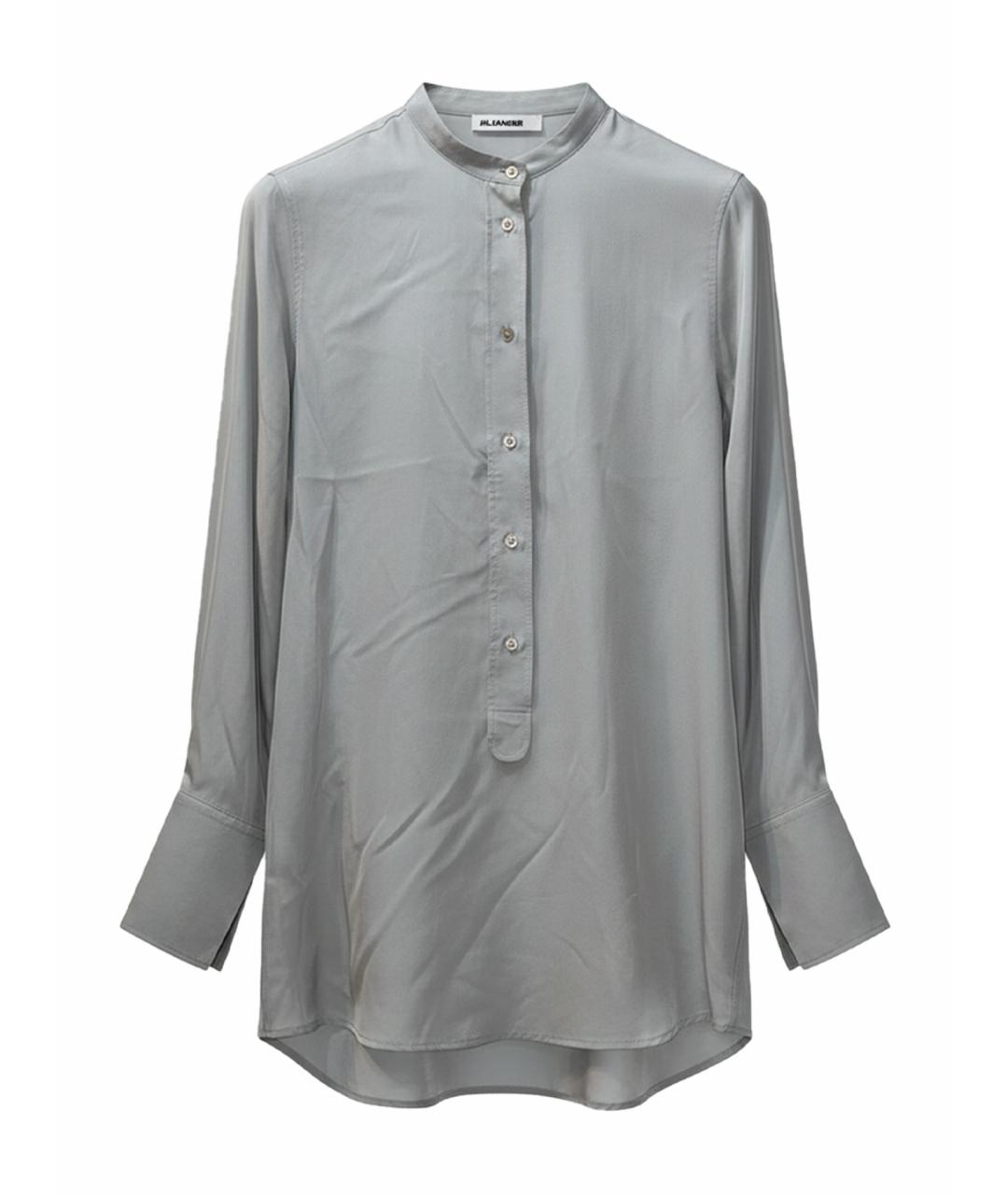 JIL SANDER Серая шелковая рубашка, фото 1