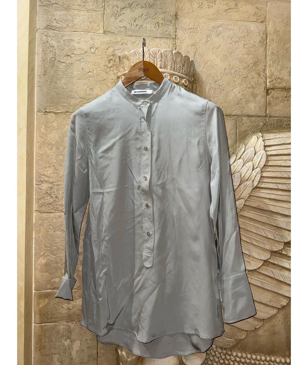 JIL SANDER Серая шелковая рубашка, фото 6
