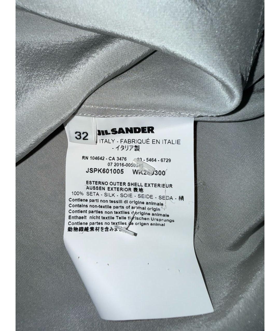 JIL SANDER Серая шелковая рубашка, фото 4