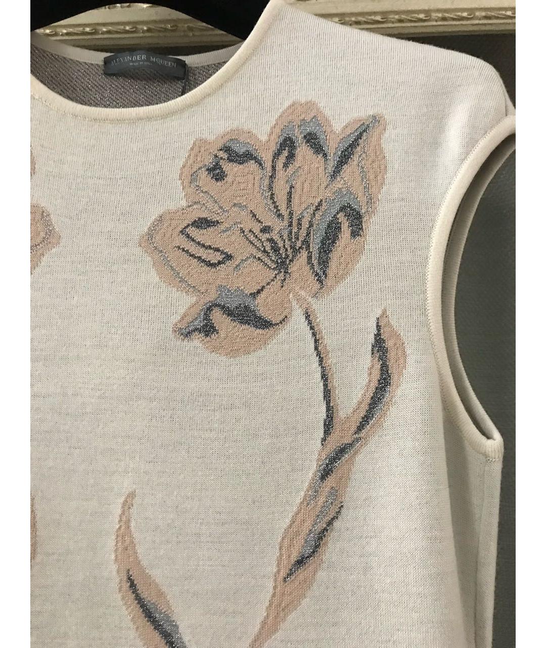 ALEXANDER MCQUEEN Белое шерстяное коктейльное платье, фото 7