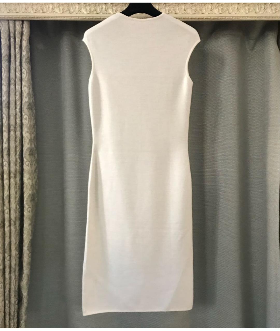 ALEXANDER MCQUEEN Белое шерстяное коктейльное платье, фото 6