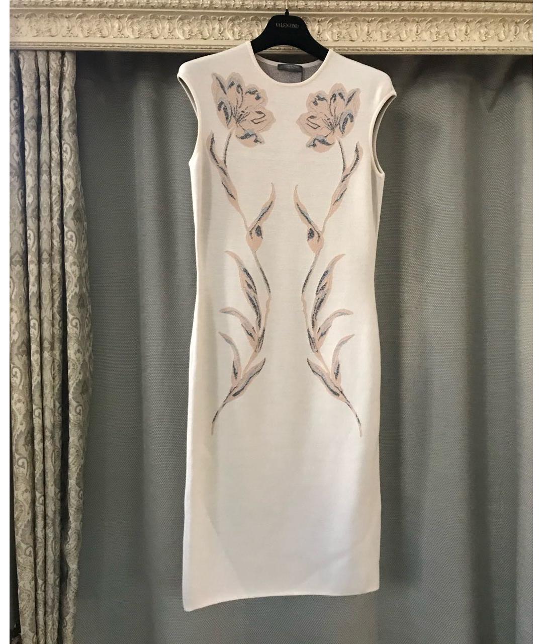 ALEXANDER MCQUEEN Белое шерстяное коктейльное платье, фото 5