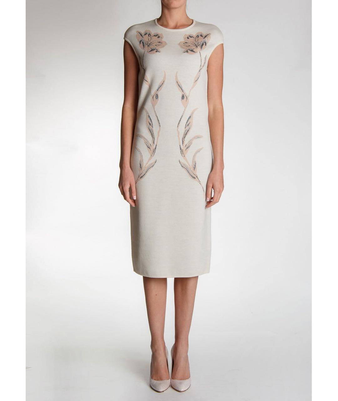 ALEXANDER MCQUEEN Белое шерстяное коктейльное платье, фото 3