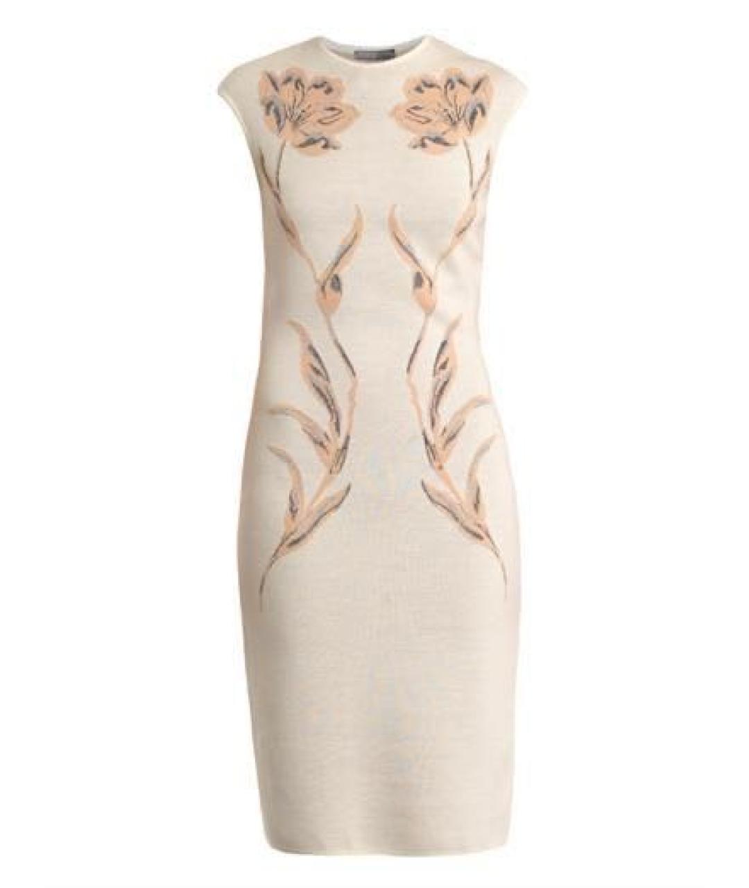 ALEXANDER MCQUEEN Белое шерстяное коктейльное платье, фото 9