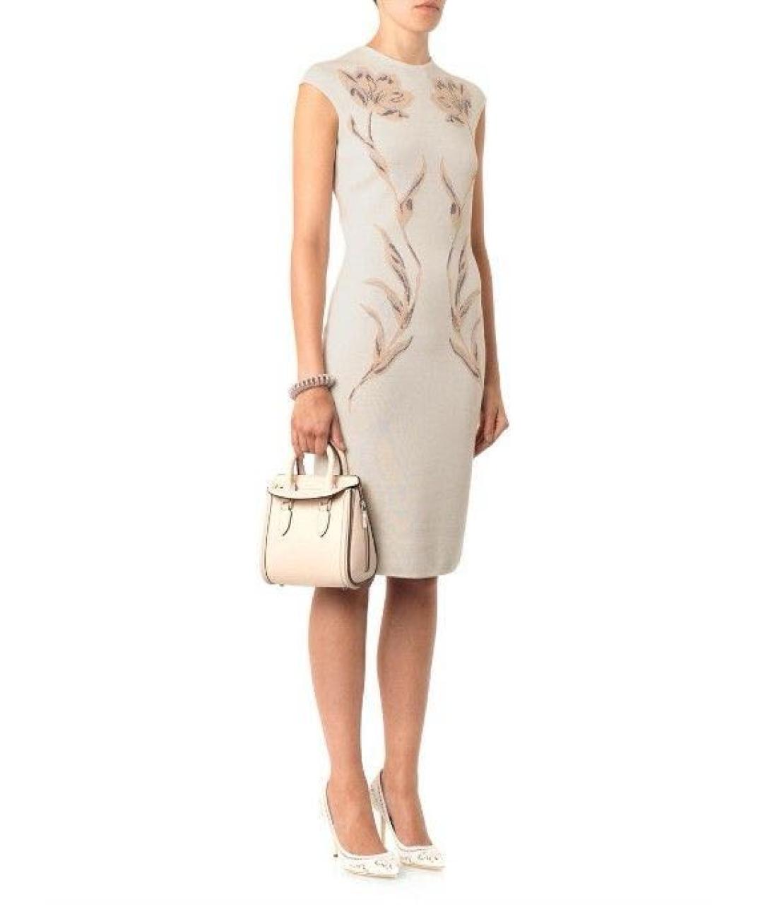 ALEXANDER MCQUEEN Белое шерстяное коктейльное платье, фото 2