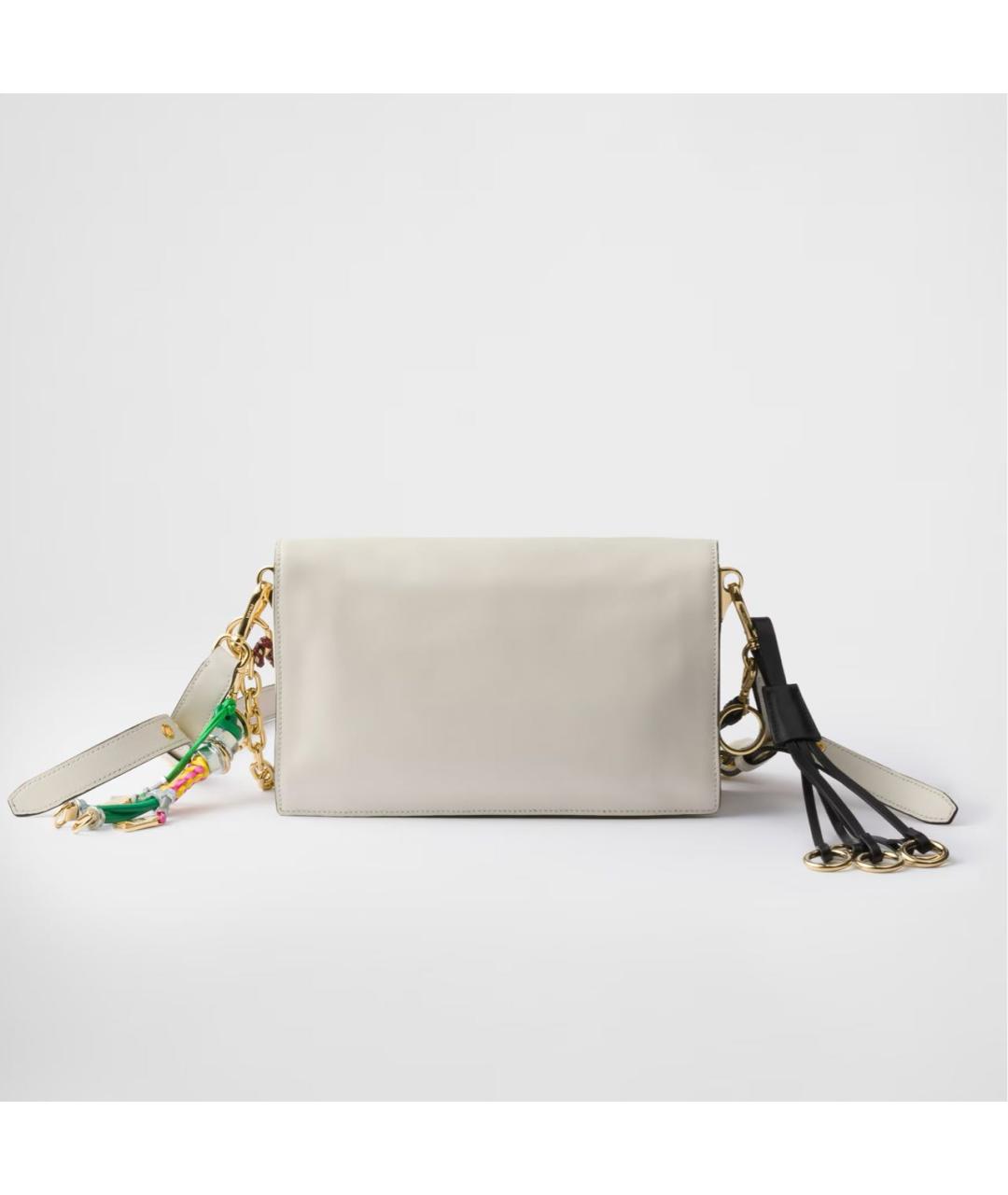 PRADA Белая кожаная сумка через плечо, фото 4