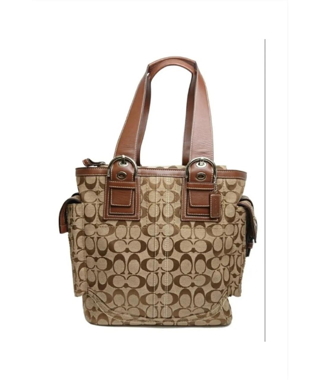 COACH Коричневая кожаная сумка тоут, фото 10