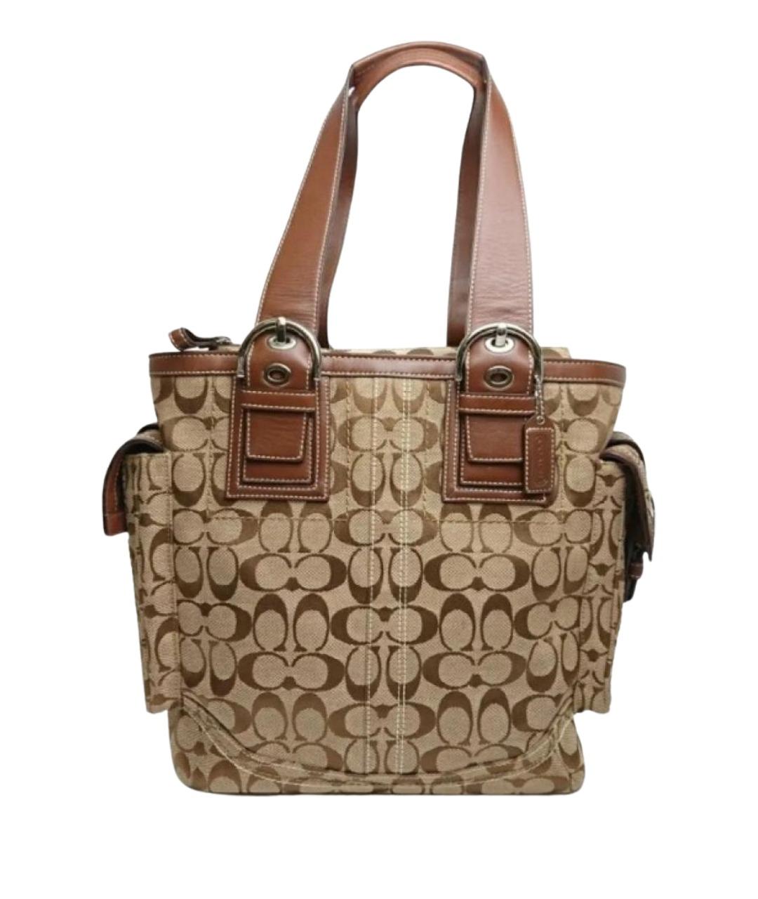 COACH Коричневая кожаная сумка тоут, фото 1