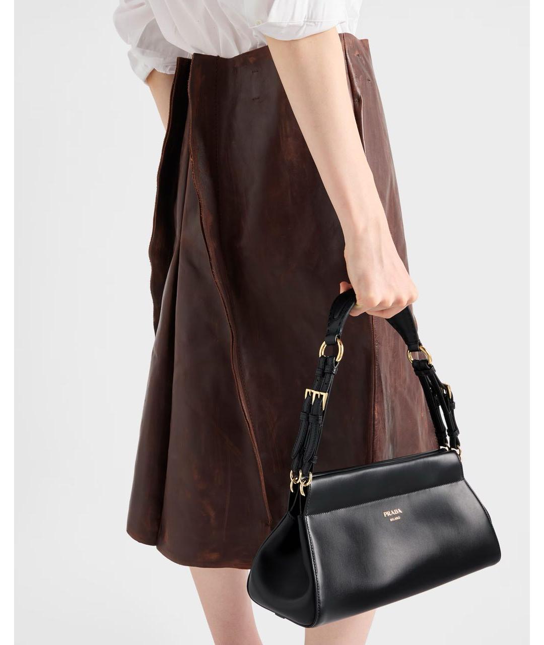 PRADA Черная кожаная сумка через плечо, фото 5