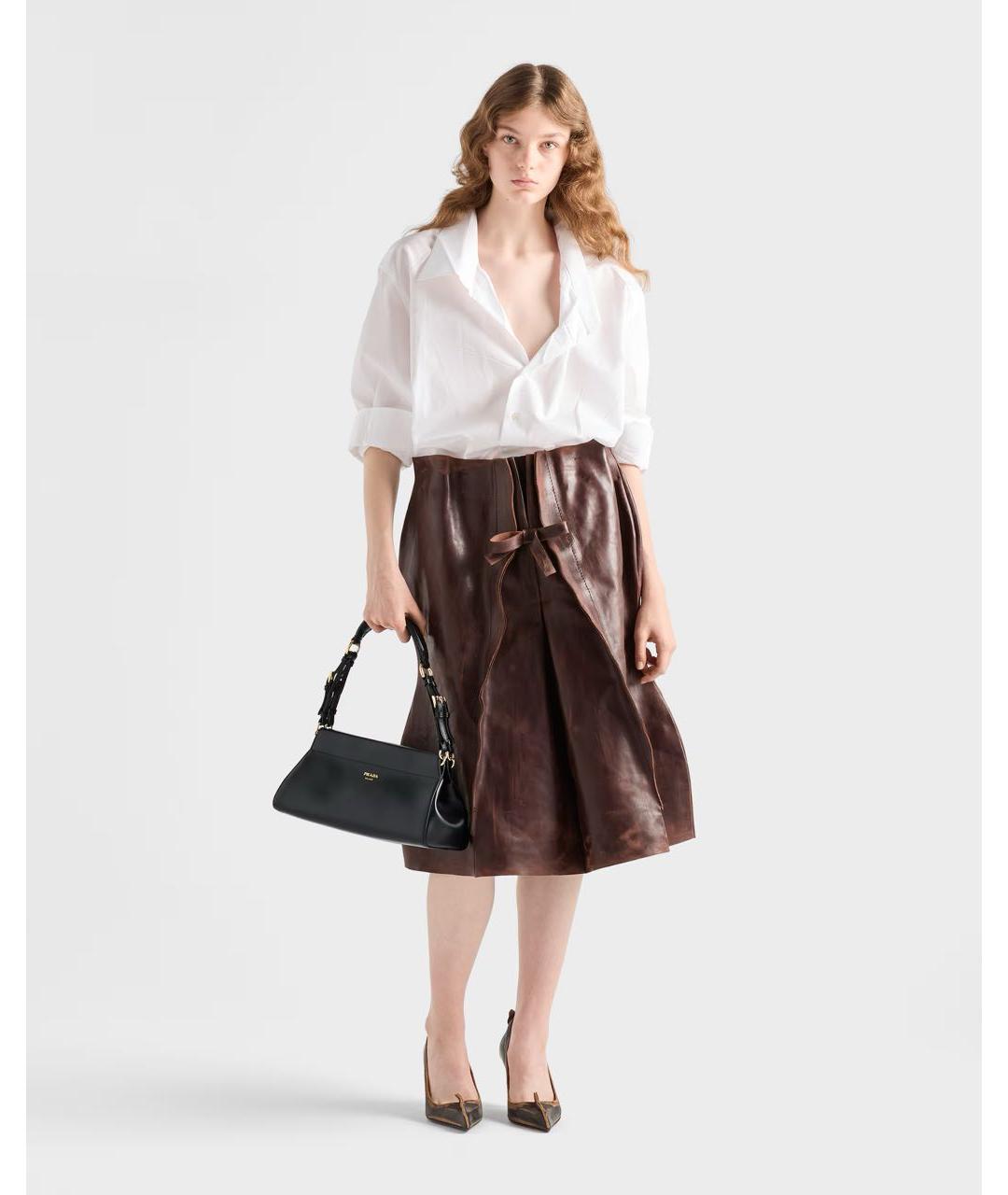 PRADA Черная кожаная сумка через плечо, фото 2