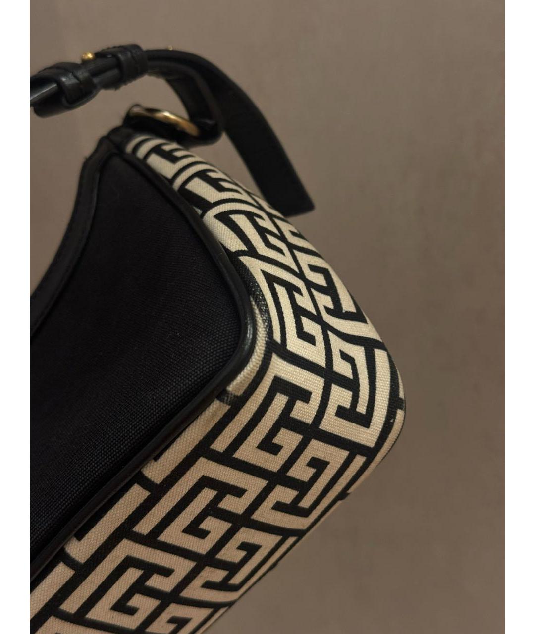 BALMAIN Черная тканевая сумка с короткими ручками, фото 5