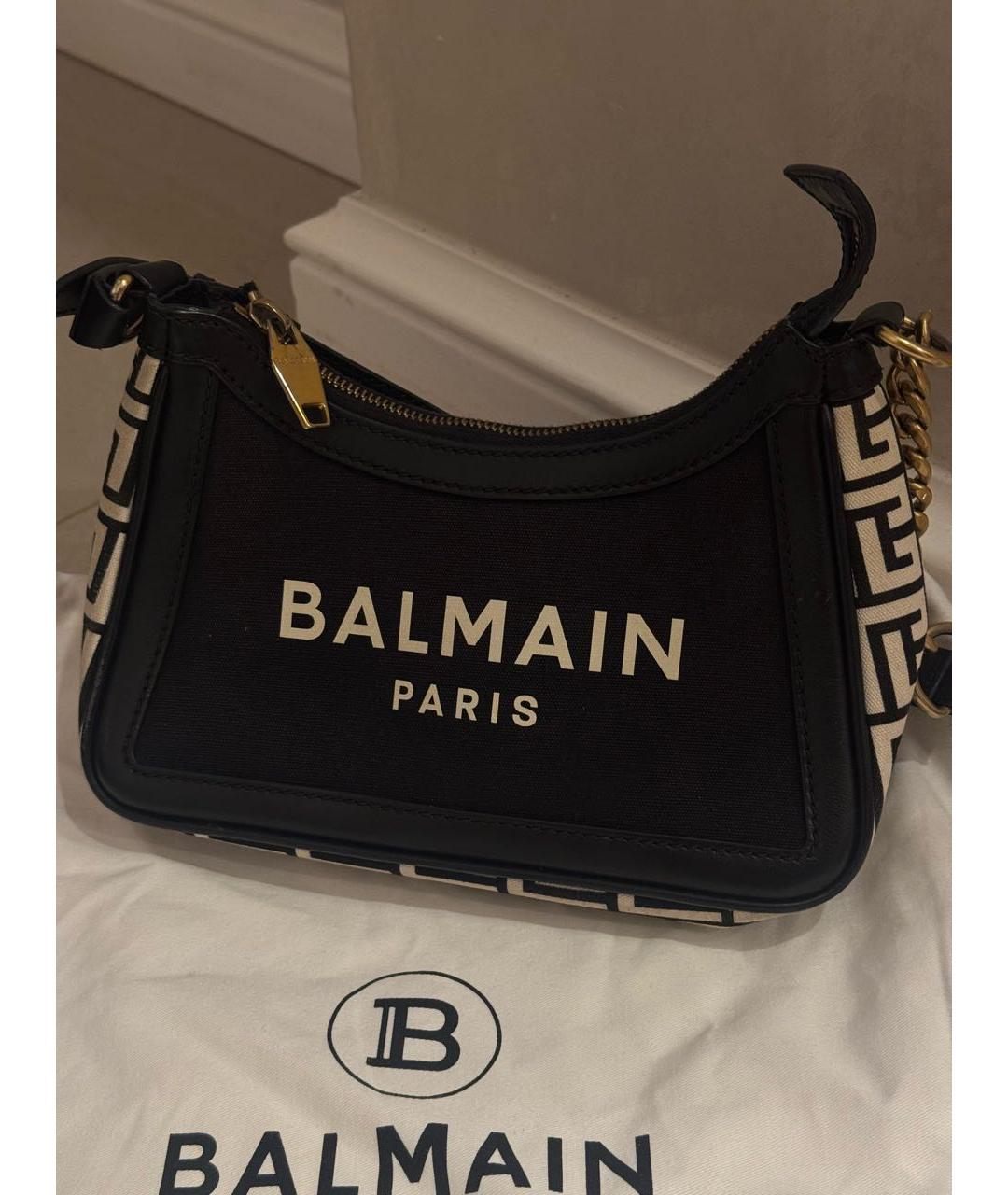 BALMAIN Черная тканевая сумка с короткими ручками, фото 7