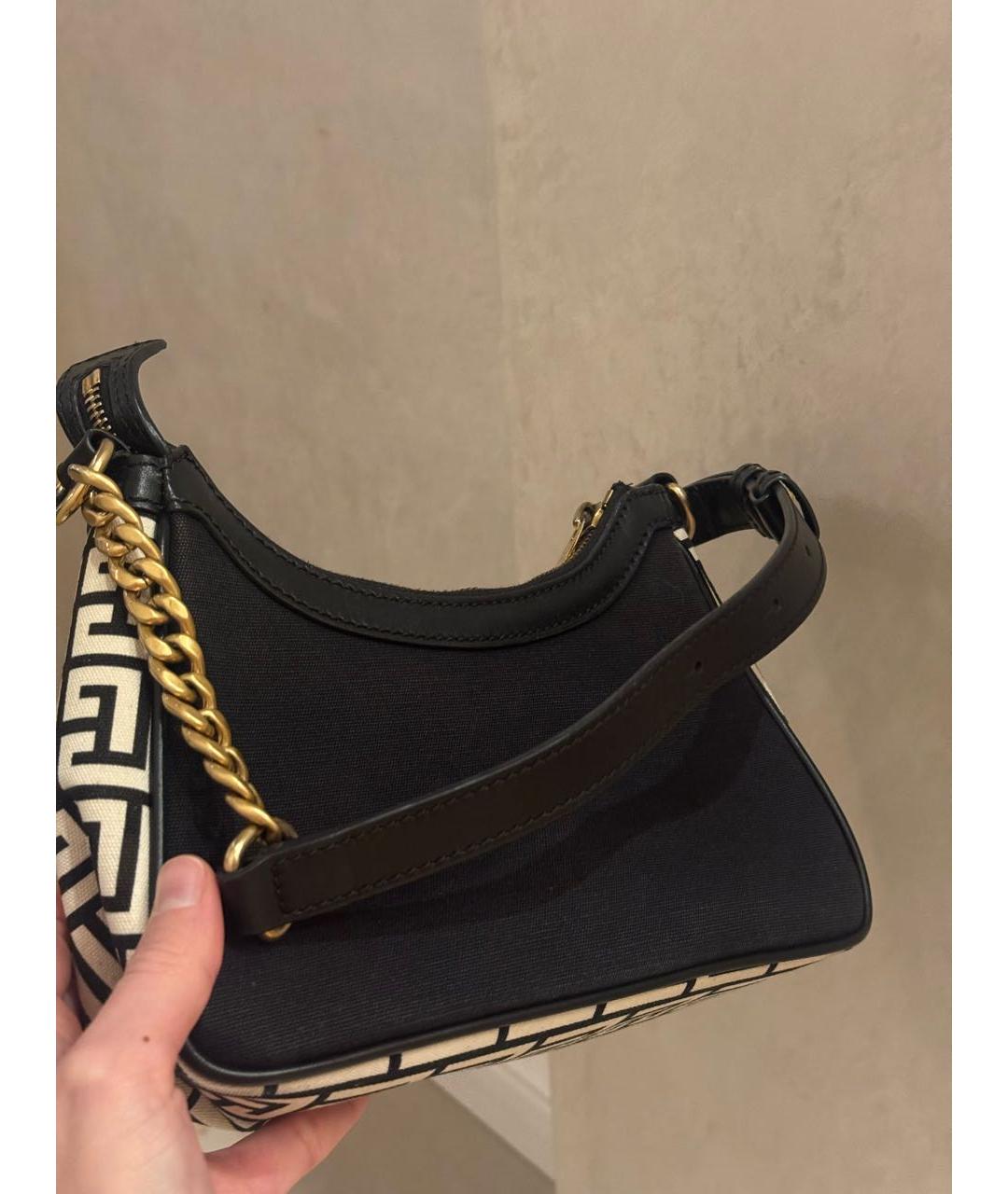 BALMAIN Черная тканевая сумка с короткими ручками, фото 3