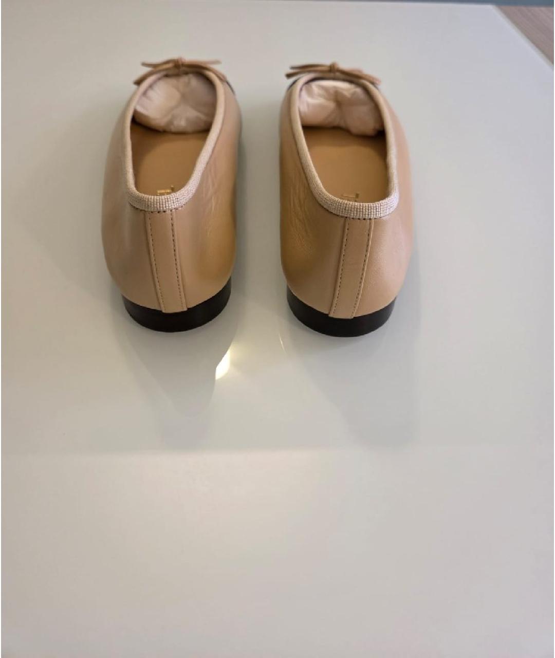CHANEL Бежевые кожаные балетки, фото 5