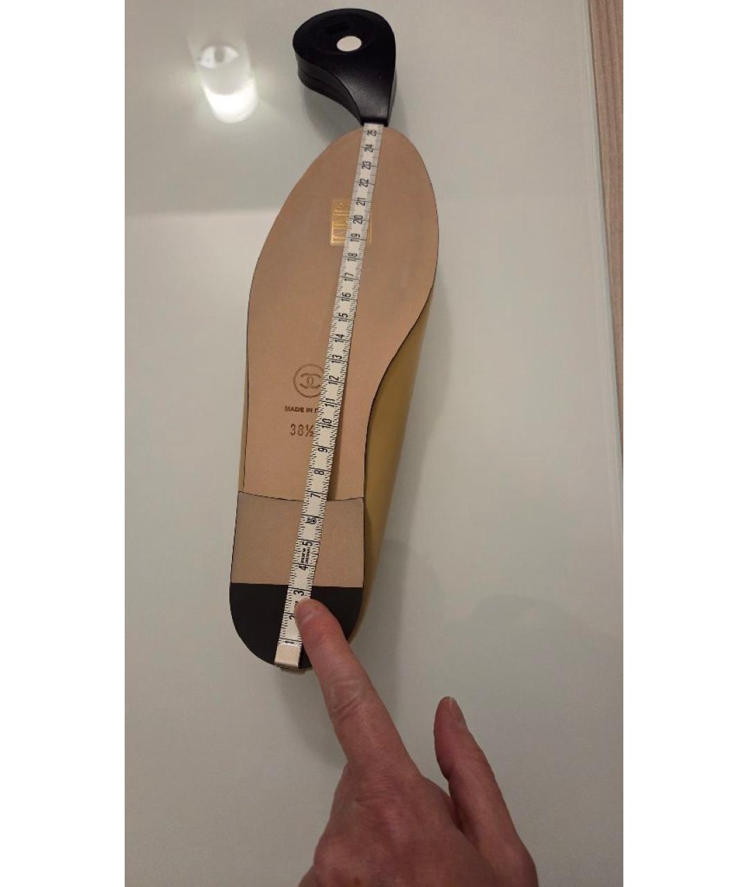 CHANEL Бежевые кожаные балетки, фото 6