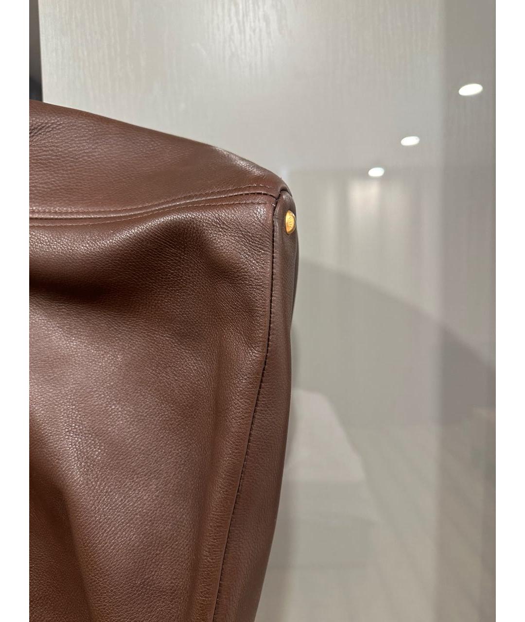 PRADA Коричневая кожаная сумка тоут, фото 5